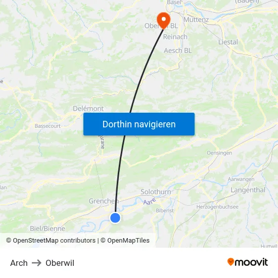 Arch to Oberwil map
