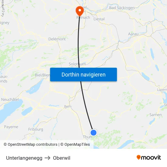 Unterlangenegg to Oberwil map