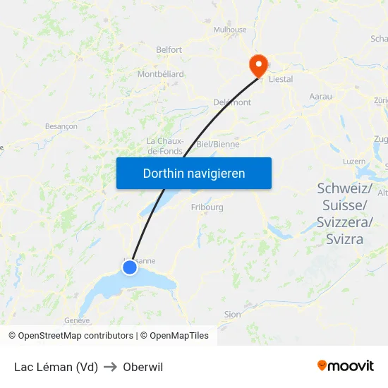Lac Léman (Vd) to Oberwil map