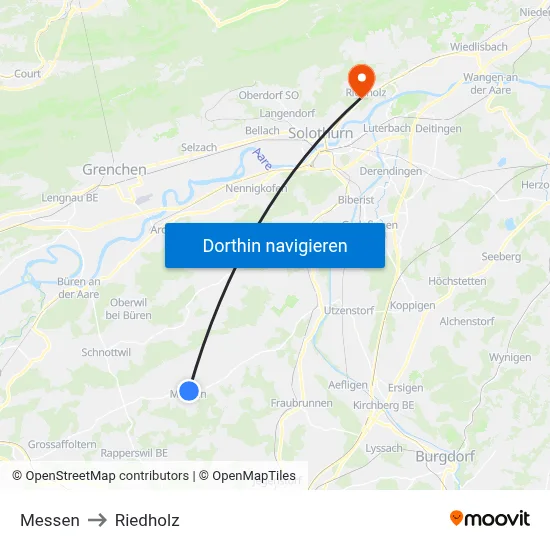 Messen to Riedholz map