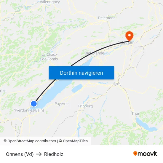 Onnens (Vd) to Riedholz map