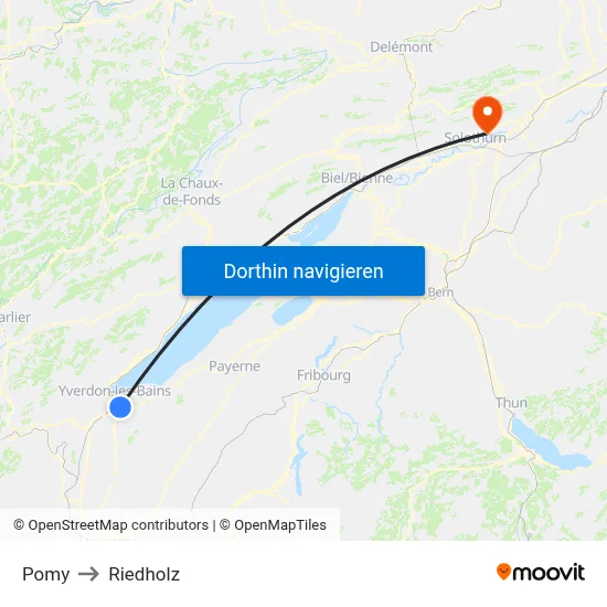 Pomy to Riedholz map