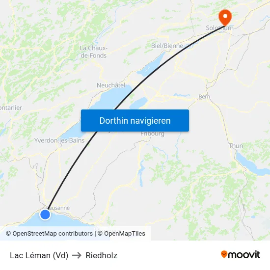 Lac Léman (Vd) to Riedholz map