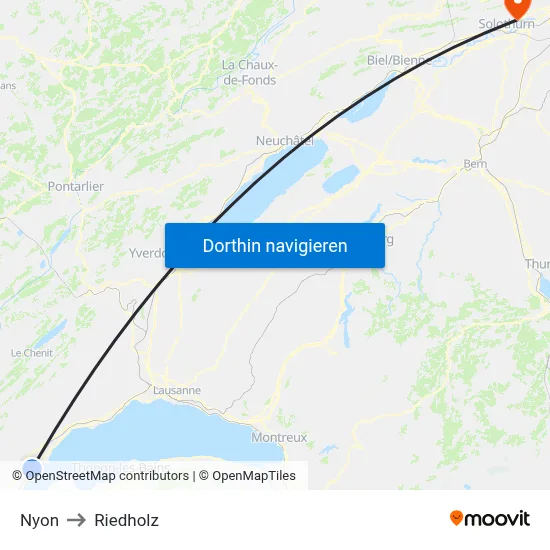 Nyon to Riedholz map