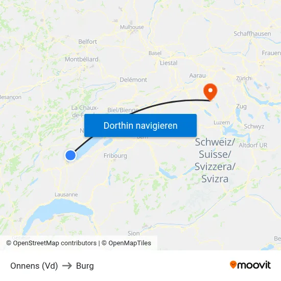 Onnens (Vd) to Burg map