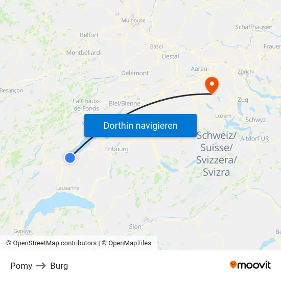Pomy to Burg map