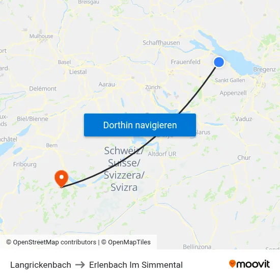 Langrickenbach to Erlenbach Im Simmental map