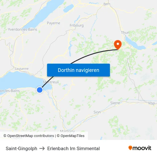 Saint-Gingolph to Erlenbach Im Simmental map
