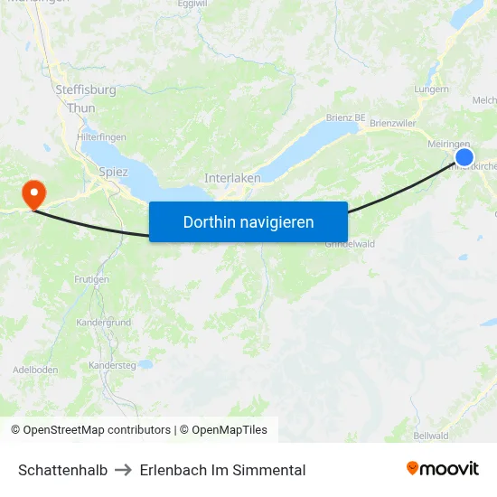 Schattenhalb to Erlenbach Im Simmental map
