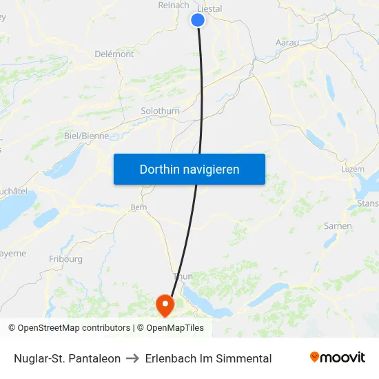 Nuglar-St. Pantaleon to Erlenbach Im Simmental map