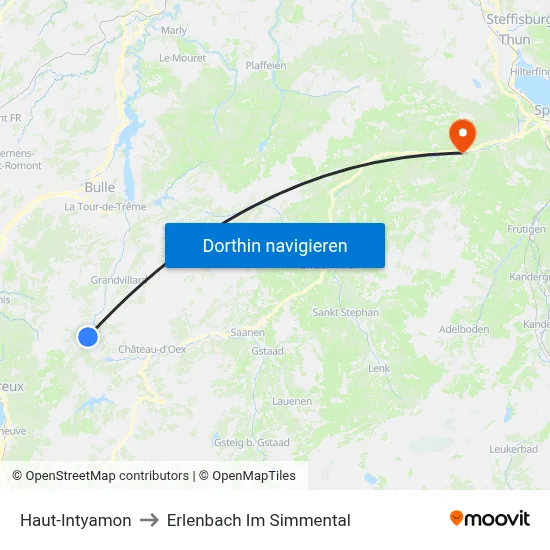 Haut-Intyamon to Erlenbach Im Simmental map