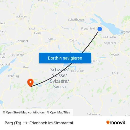Berg (Tg) to Erlenbach Im Simmental map