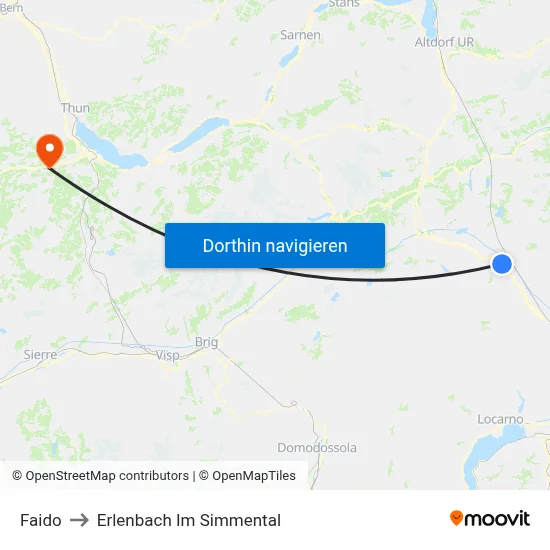 Faido to Erlenbach Im Simmental map