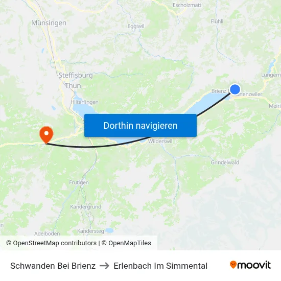 Schwanden Bei Brienz to Erlenbach Im Simmental map