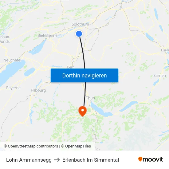 Lohn-Ammannsegg to Erlenbach Im Simmental map