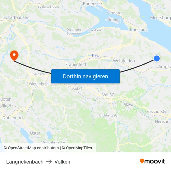 Langrickenbach to Volken map