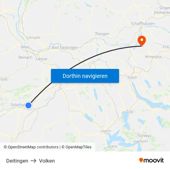 Deitingen to Volken map
