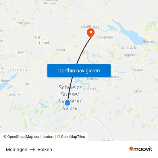 Meiringen to Volken map