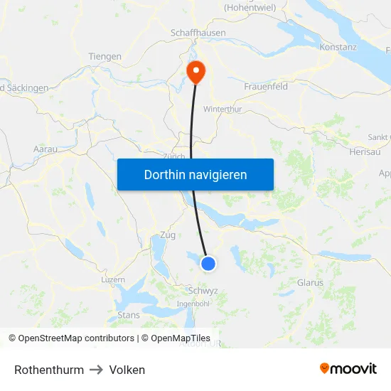 Rothenthurm to Volken map
