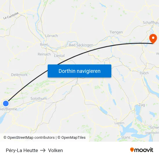 Péry-La Heutte to Volken map