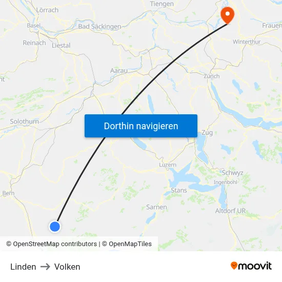 Linden to Volken map