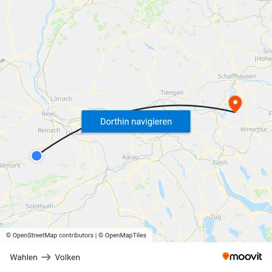 Wahlen to Volken map