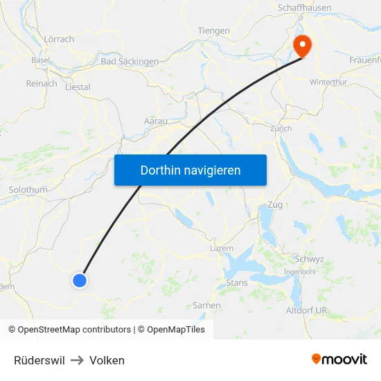 Rüderswil to Volken map