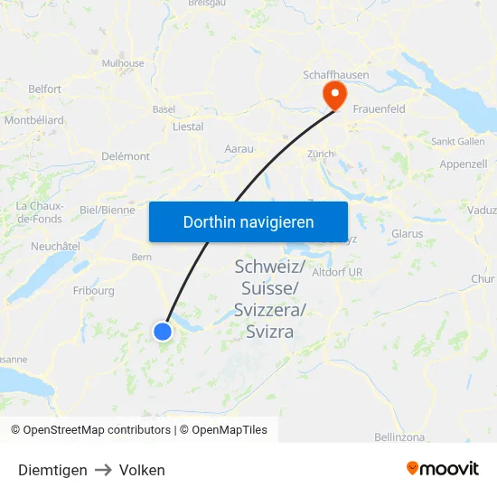 Diemtigen to Volken map