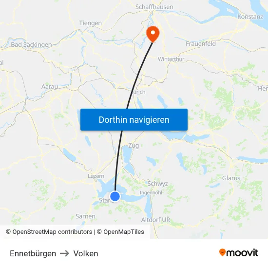Ennetbürgen to Volken map