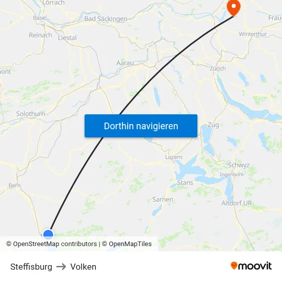 Steffisburg to Volken map