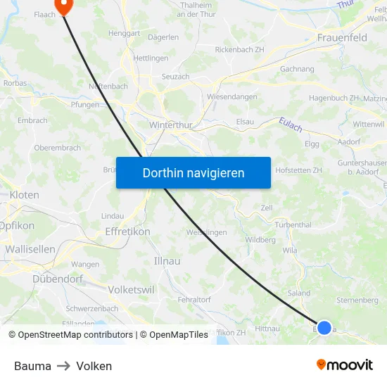 Bauma to Volken map