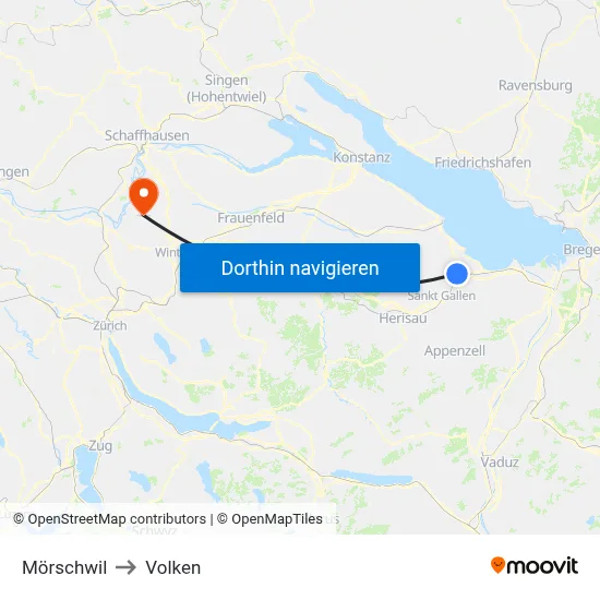 Mörschwil to Volken map