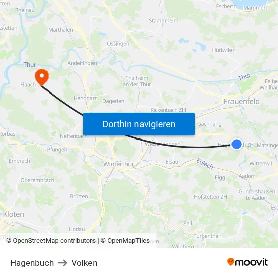 Hagenbuch to Volken map