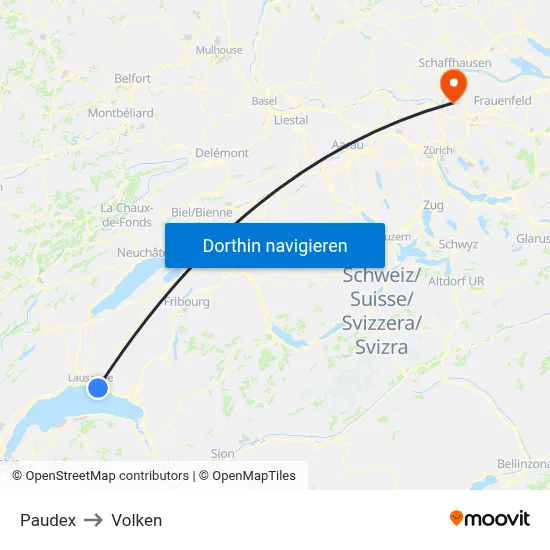 Paudex to Volken map