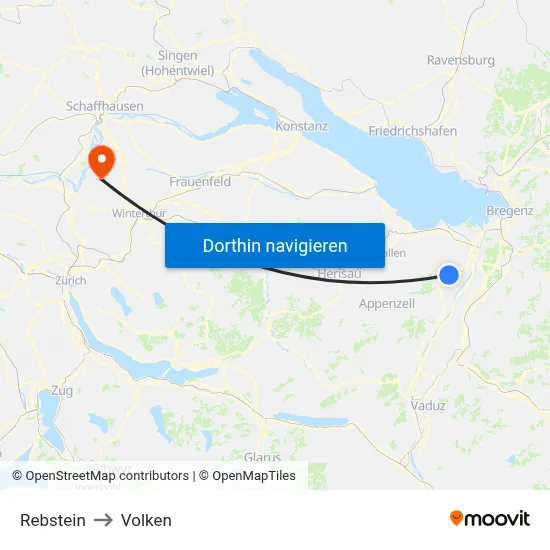 Rebstein to Volken map