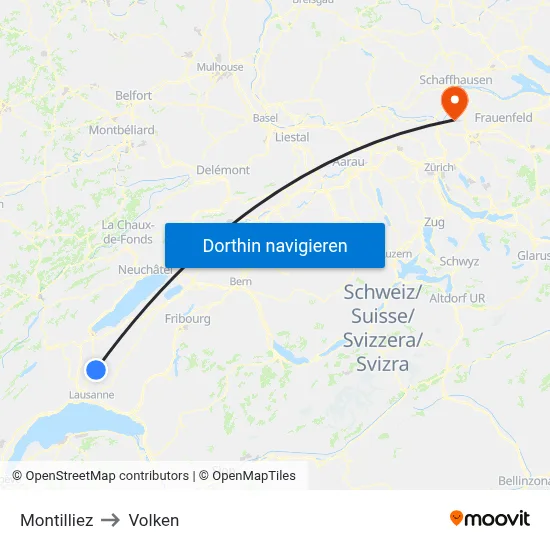 Montilliez to Volken map
