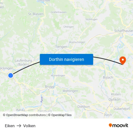 Eiken to Volken map