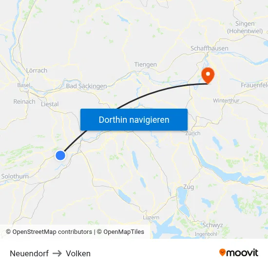 Neuendorf to Volken map