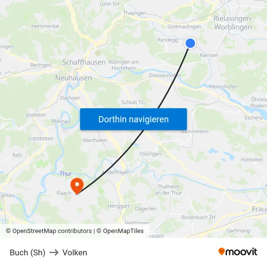 Buch (Sh) to Volken map