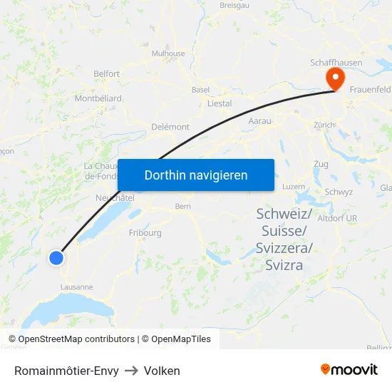 Romainmôtier-Envy to Volken map