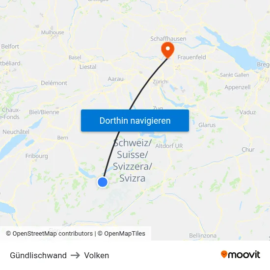Gündlischwand to Volken map