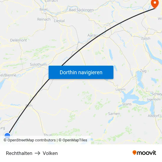Rechthalten to Volken map