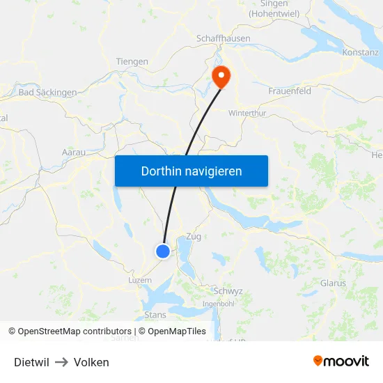 Dietwil to Volken map