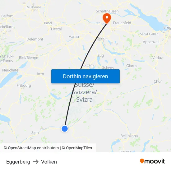 Eggerberg to Volken map