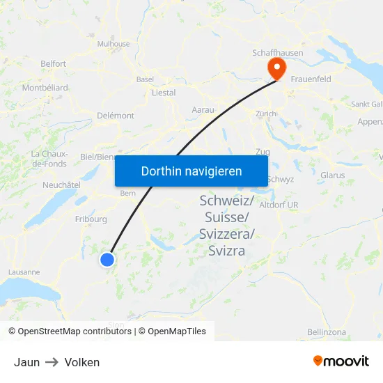 Jaun to Volken map