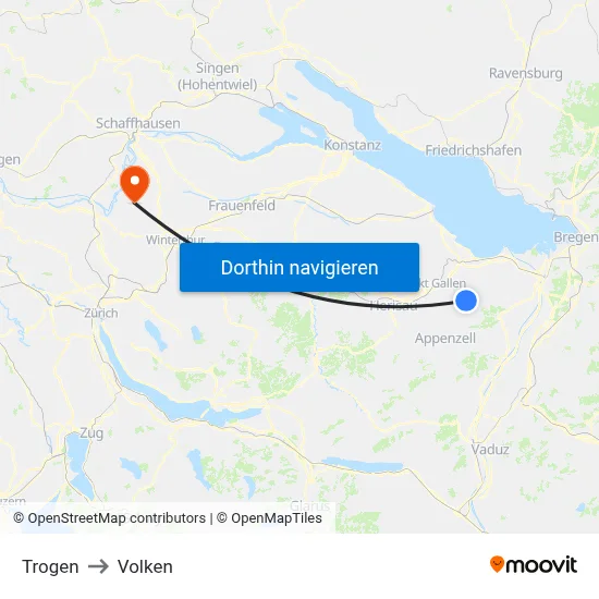 Trogen to Volken map