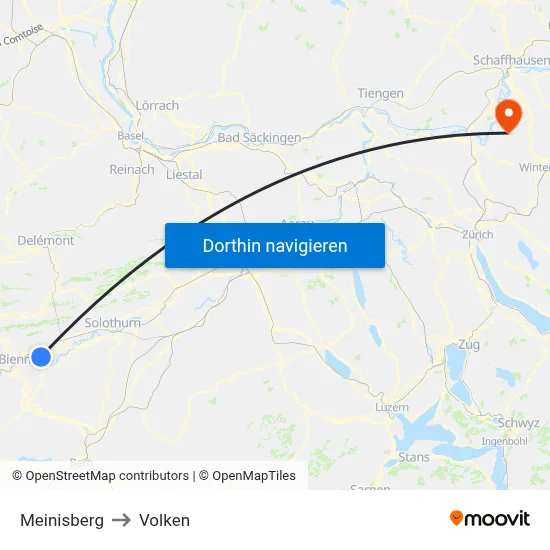 Meinisberg to Volken map