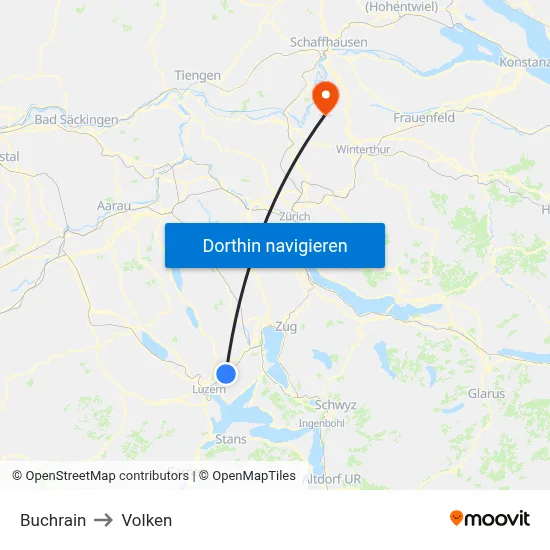 Buchrain to Volken map