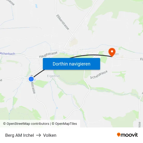Berg AM Irchel to Volken map