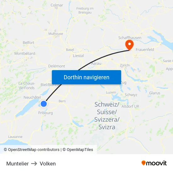 Muntelier to Volken map